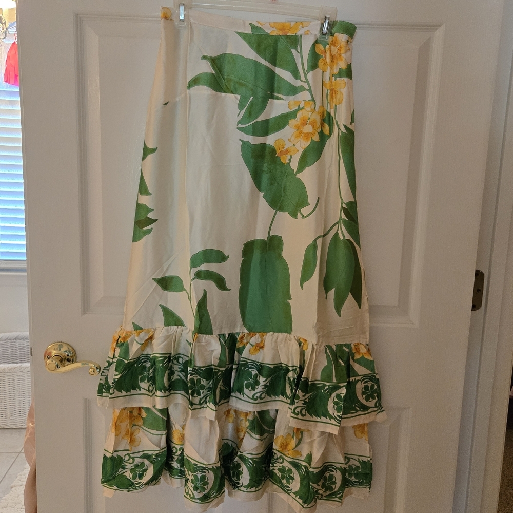 Secret Mission Silk Natalie Maxi Skirt Medium